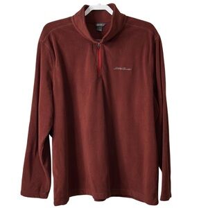 Eddie Bauer‎ Men's 1/4 Zip Pullover Maroon Sz 2XL